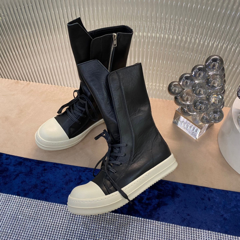 High-Top Leather Combat Boots