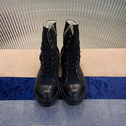 Rick Owens High-Top Nylon Boots - All Black