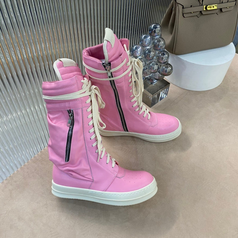 Rick Owens High-Top Sneakers - Pink and Cream