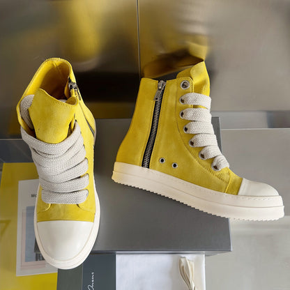 Rick Owens Yellow High-Top Sneakers