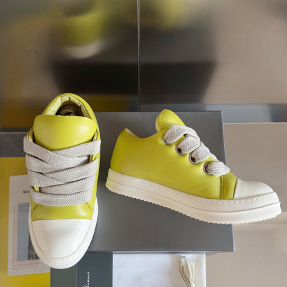 Rick Owens Yellow Low-Top Sneakers