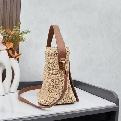 Saint Laurent Raffia Bucket Bag