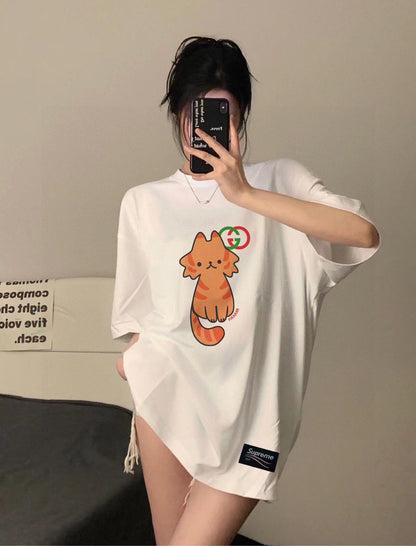 Gucci Cat Graphic T-Shirt (Cream)