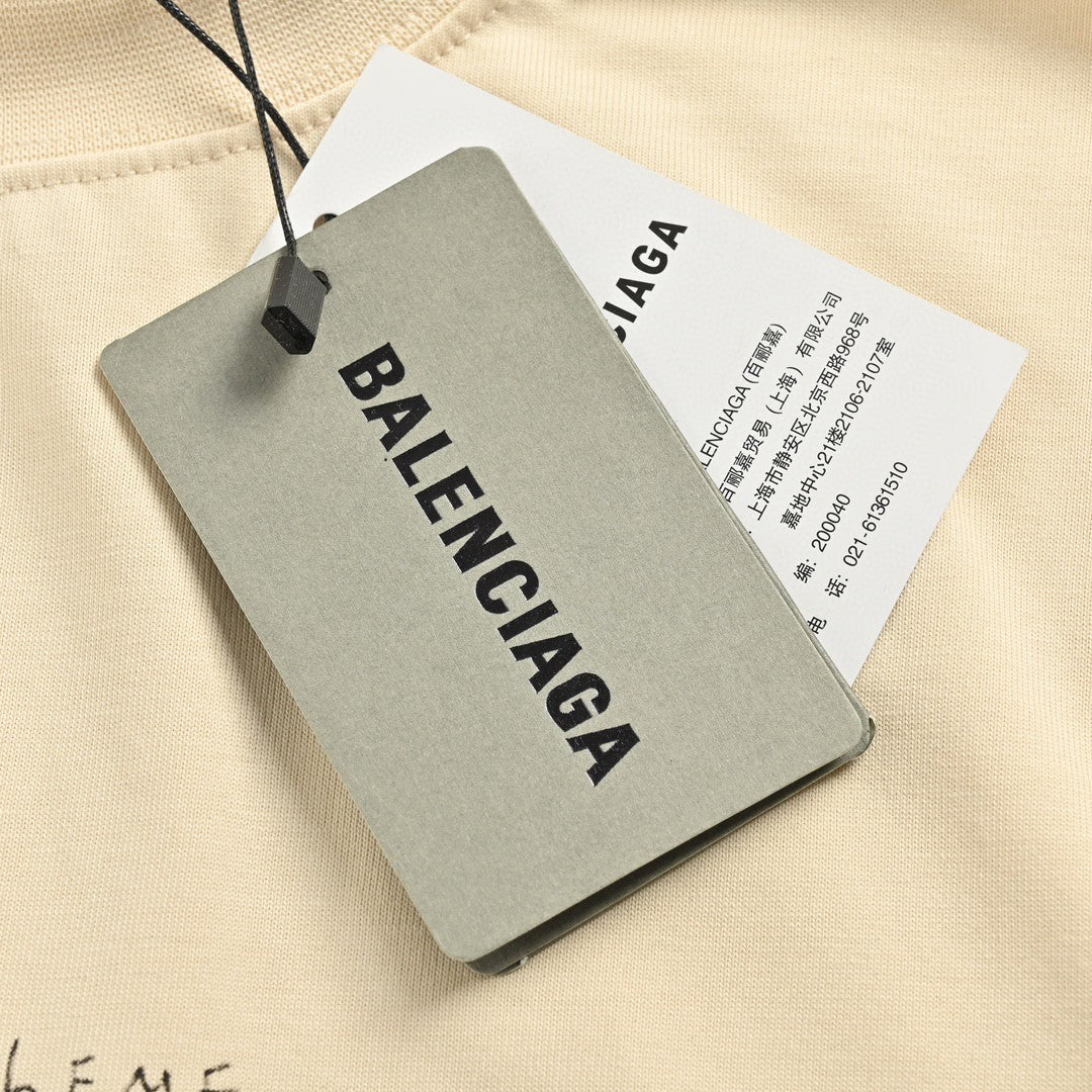 Ba*len*cia*ga beige t-shirt with musical notes