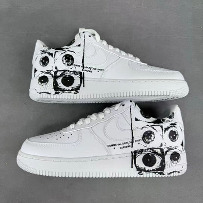 Nike Air Force 1 '07 in White/Black with Six Eyes: Arachnid Icon