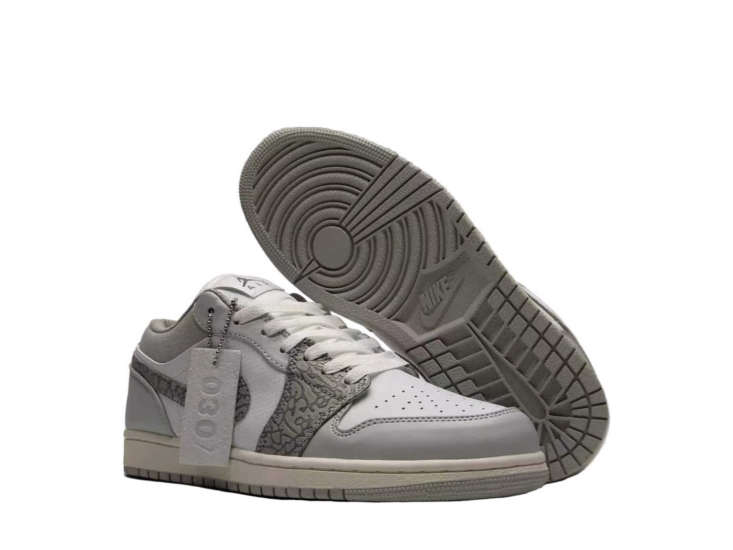 Air Jordan 1 Low “Grey White Elephant Print”