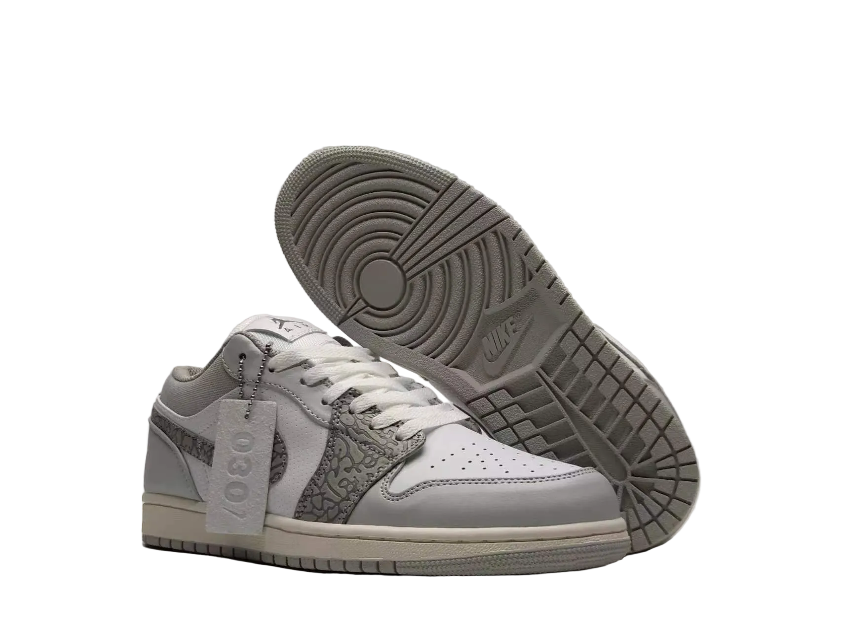 Air Jordan 1 Low “Grey White Elephant Print”