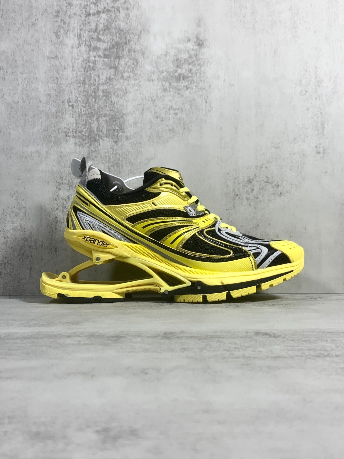 Balenciaga Black/Yellow Retro Spring Sneaker: Kinetic Nostalgia
