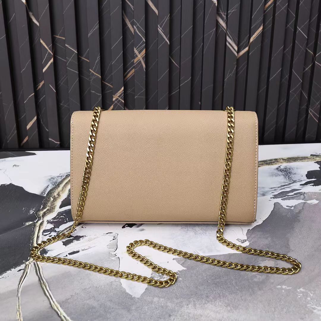 Saint Laurent Beige Chain Shoulder Bag