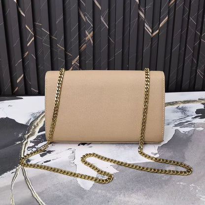 Saint Laurent Beige Chain Shoulder Bag