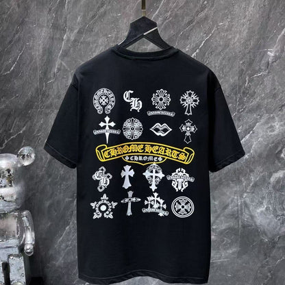 Chrome Hearts Classic Crewneck T-Shirt in Black/White/Yellow