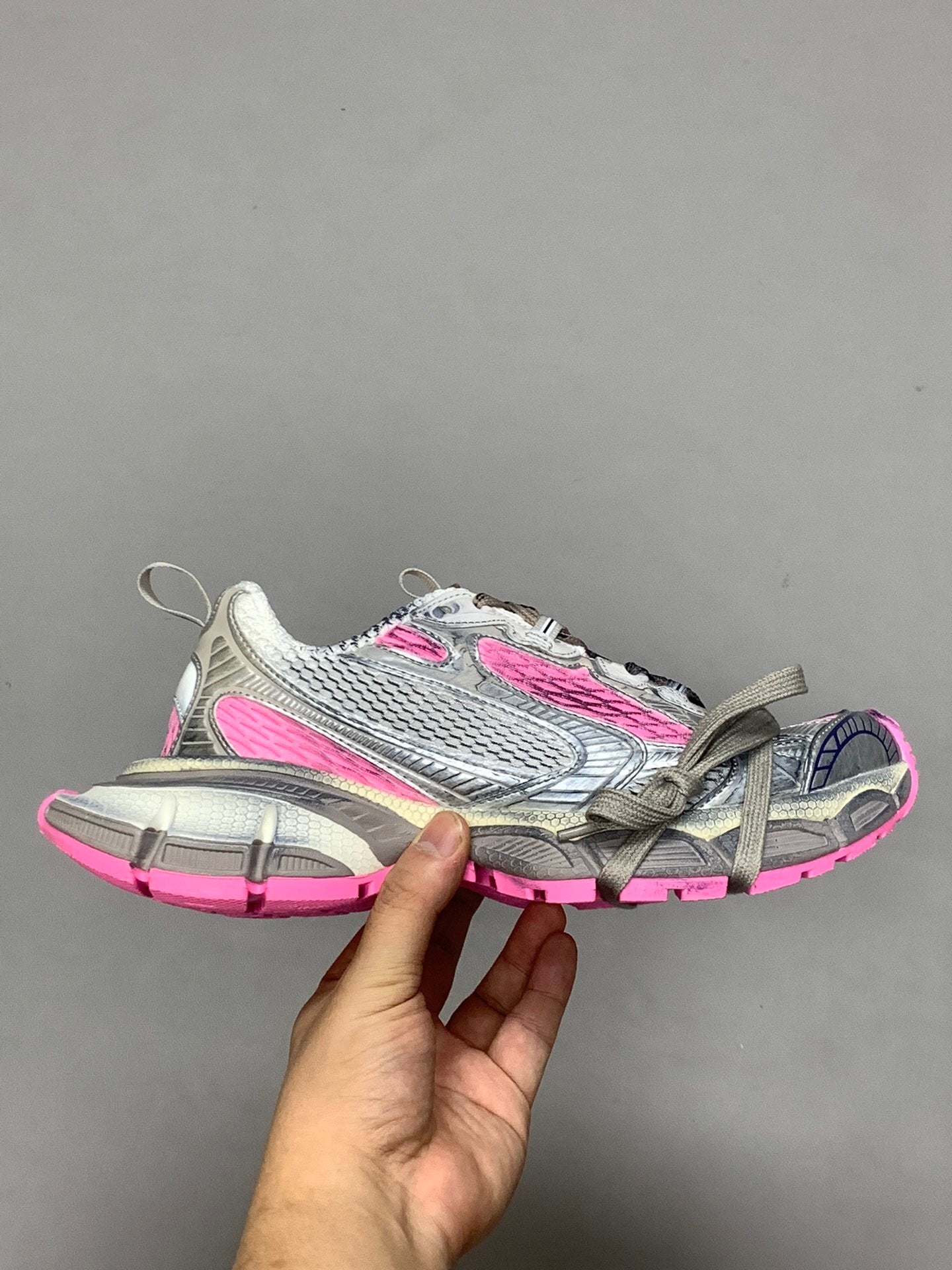 Balenciaga in Silver/Pink: Futuristic Luster