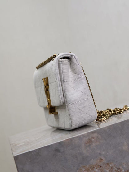 Saint Laurent White Knit Bag