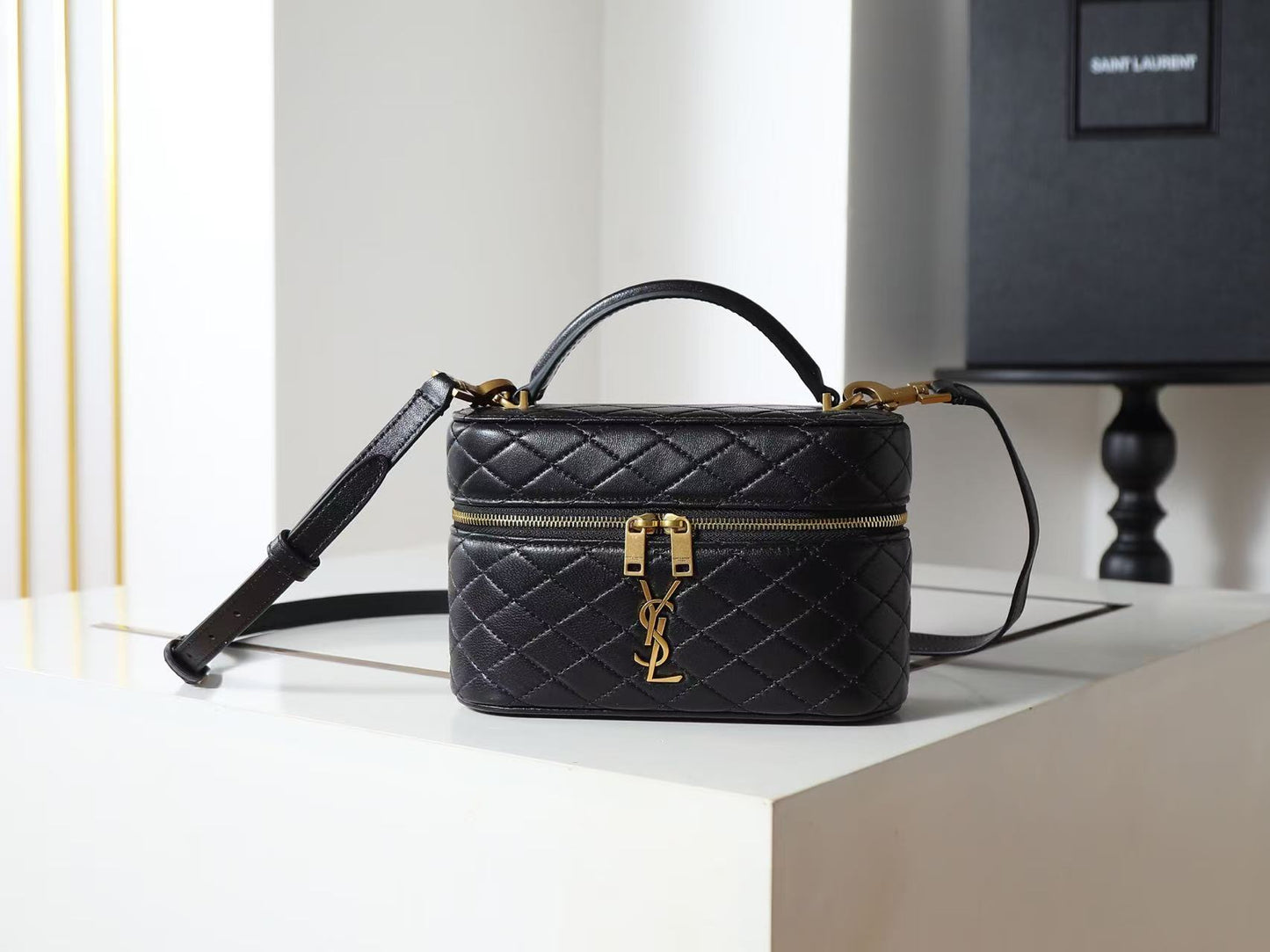 Saint Laurent Black Double Zip Handbag