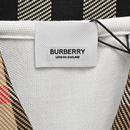 Burberry Polo Shirt with Check Collar (White)