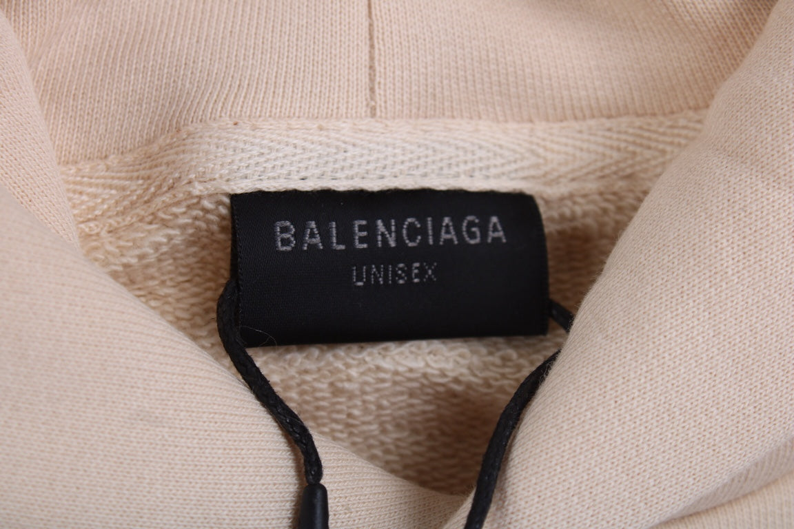 Ba*len*cia*ga beige multilogo hoodie