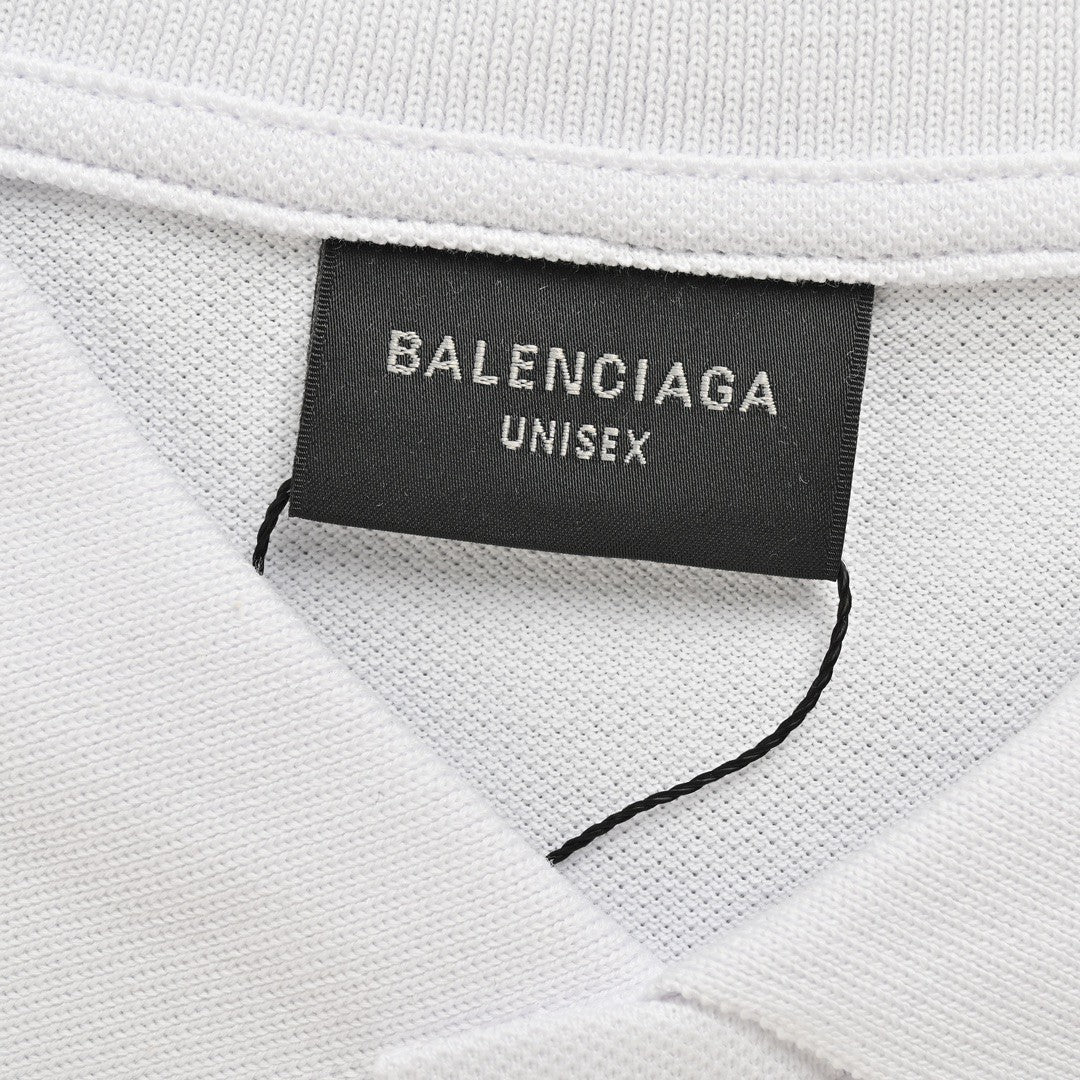 Balenciaga BB Logo White Polo Shirt