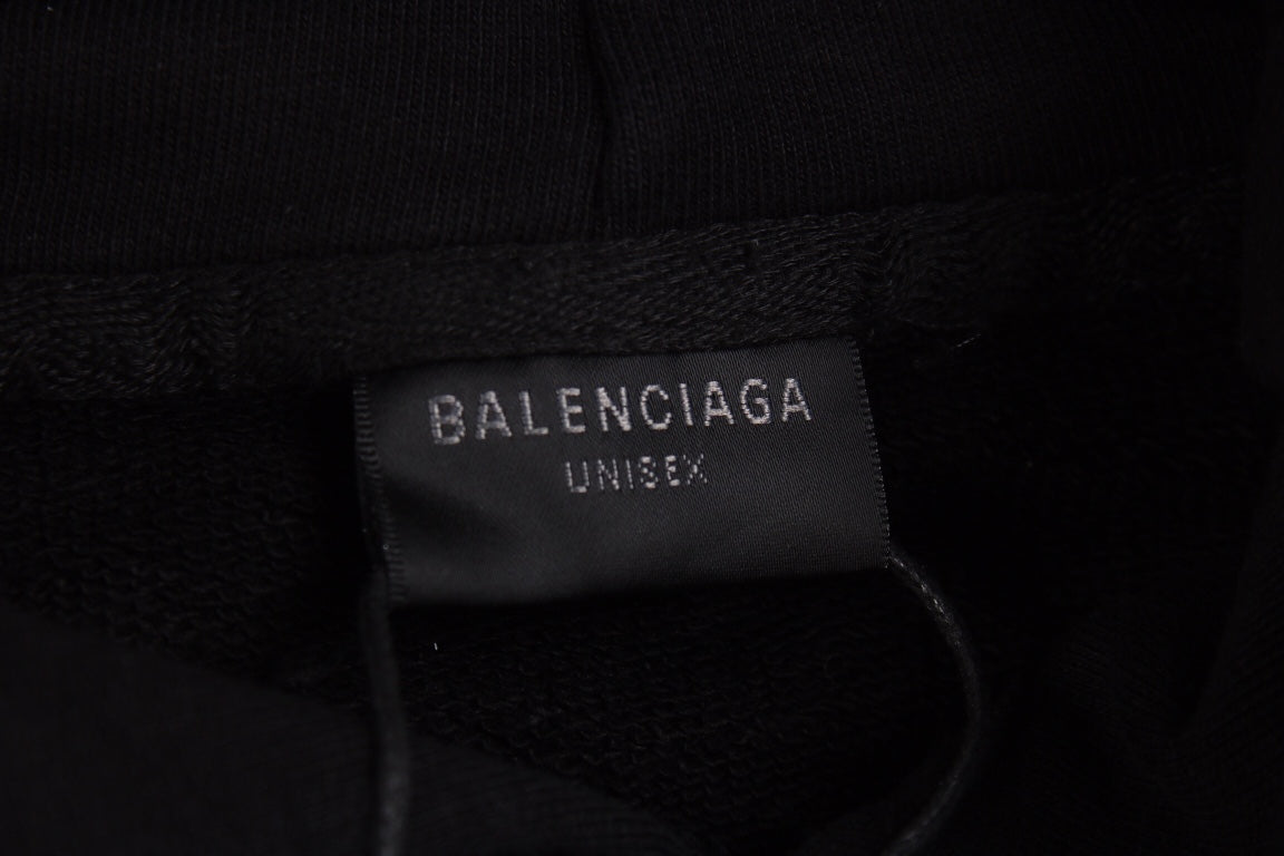 Ba*len*cia*ga black oversized hoodie