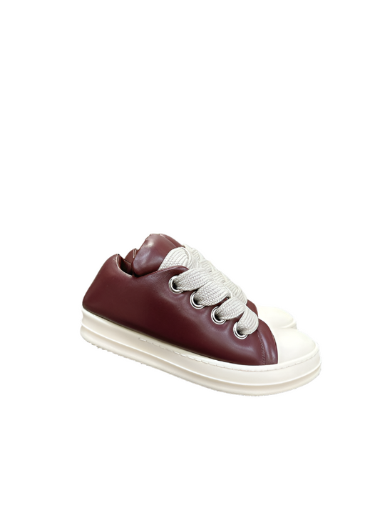 Rick Owens Burgundy Low-Top Sneakers