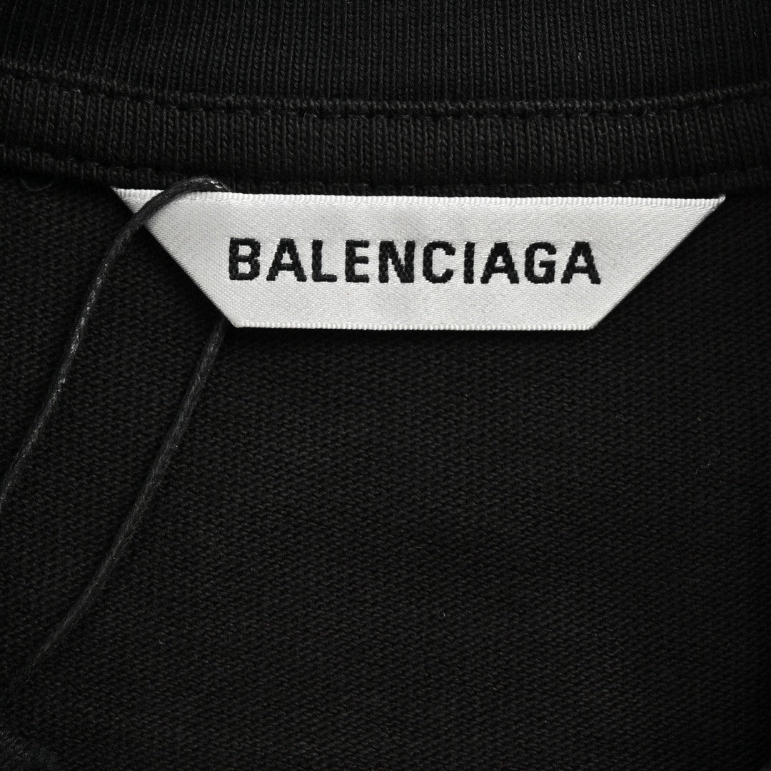 Balenciaga Society Black T-Shirt with White Graphic