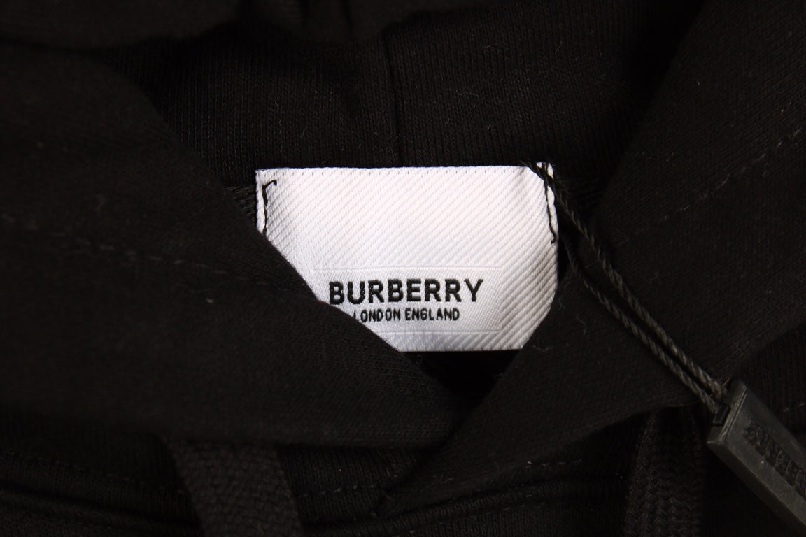 Burberry Black Hoodie with Logo Design