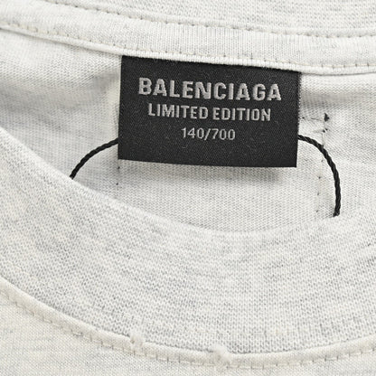 Balenciaga Red Logo Graphic T-Shirt (Gray)