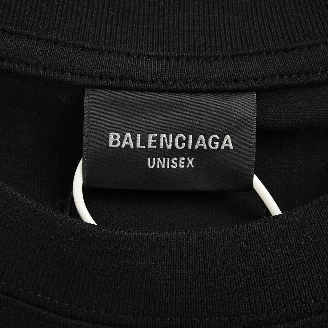 Balenciaga Graphic Print T-Shirt (Black)