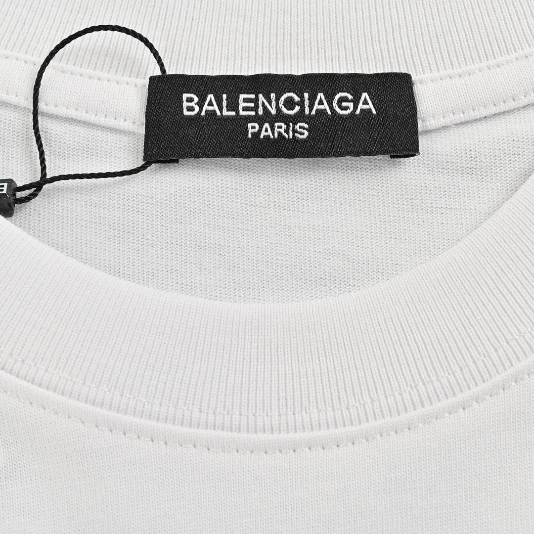 Ba*len*cia*ga tape logo t-shirt (white)