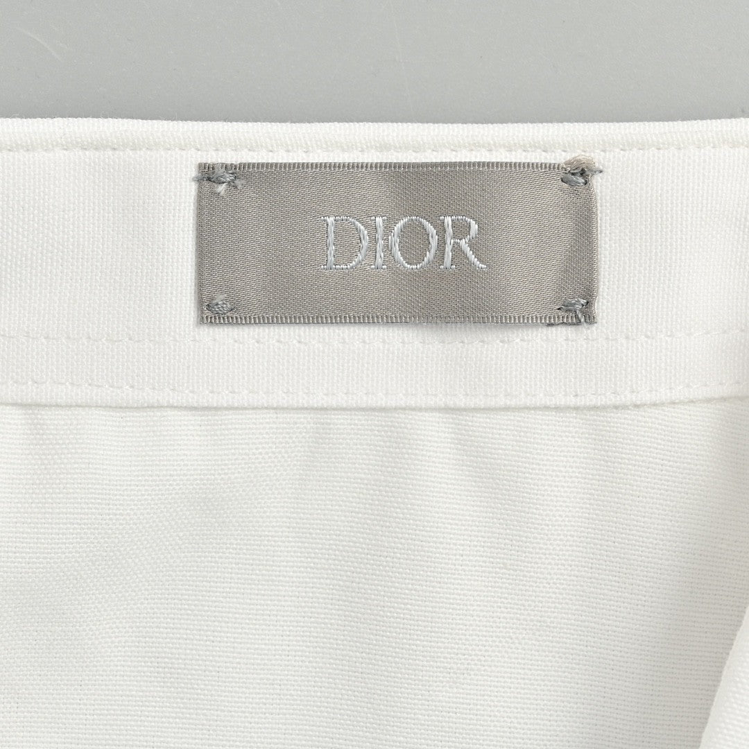 Dior Short Sleeve Button-Up Shirt (White)