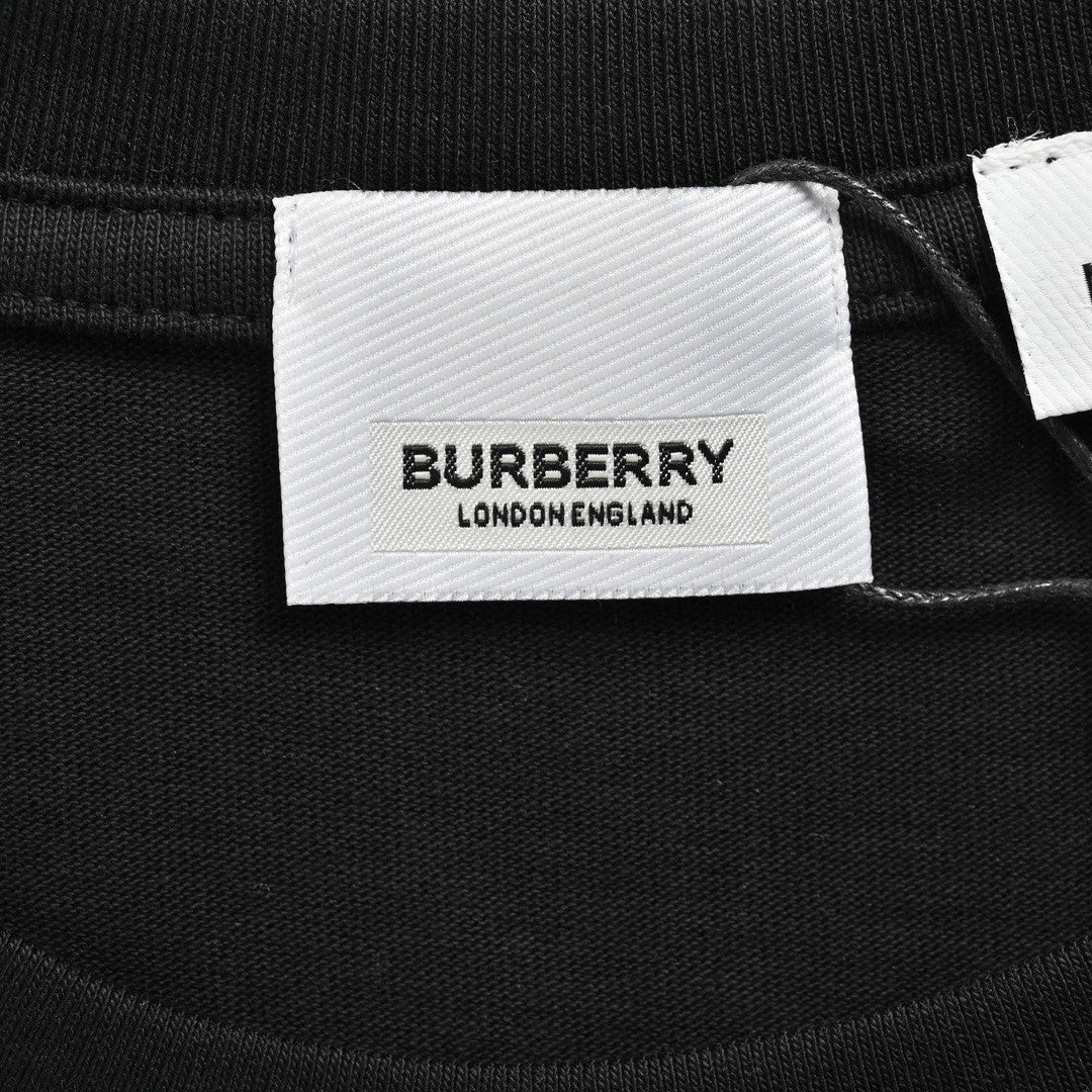 Burberry Black T-Shirt with Side Logo