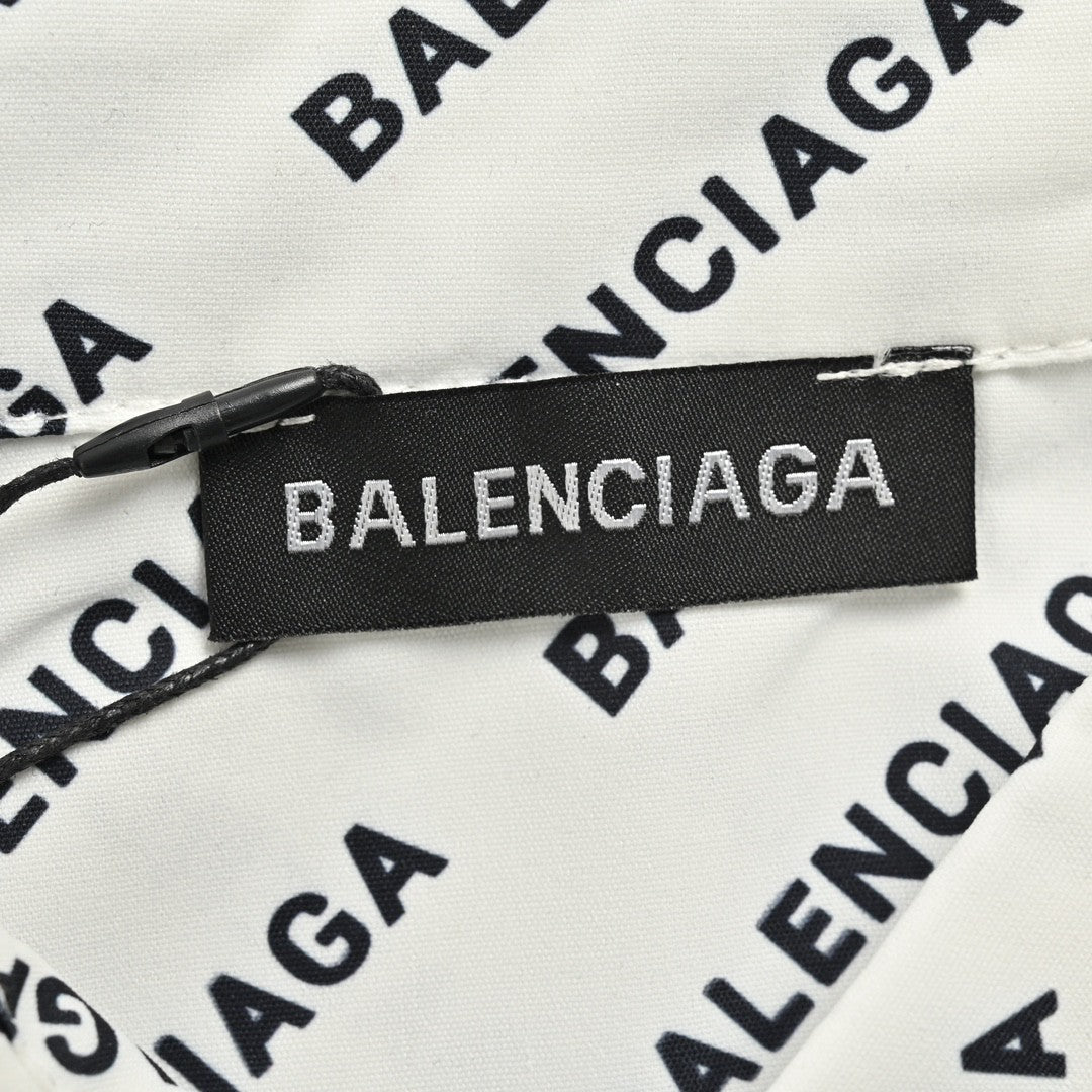 Ba*len*cia*ga all-over logo print shirt (white)