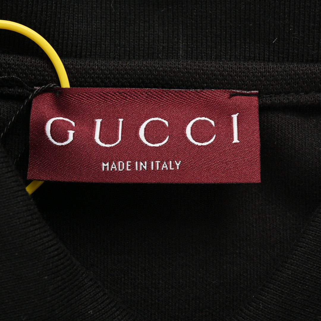 Gucci Striped Logo Polo Shirt (Black)