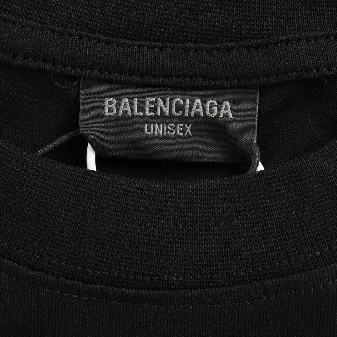 Ba*len*cia*ga blue logo t-shirt (black)