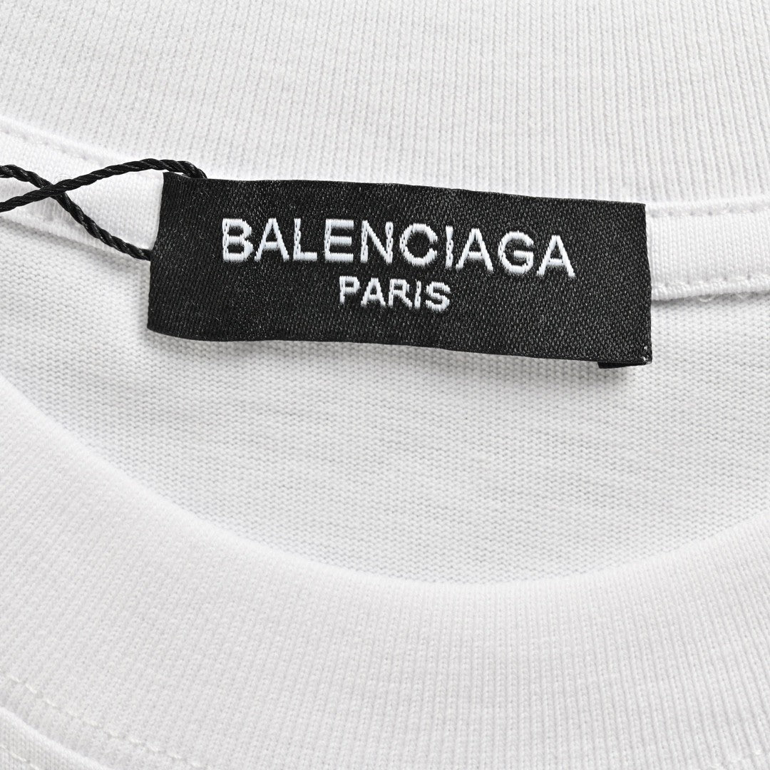 Ba*len*cia*ga crystal logo t-shirt in white