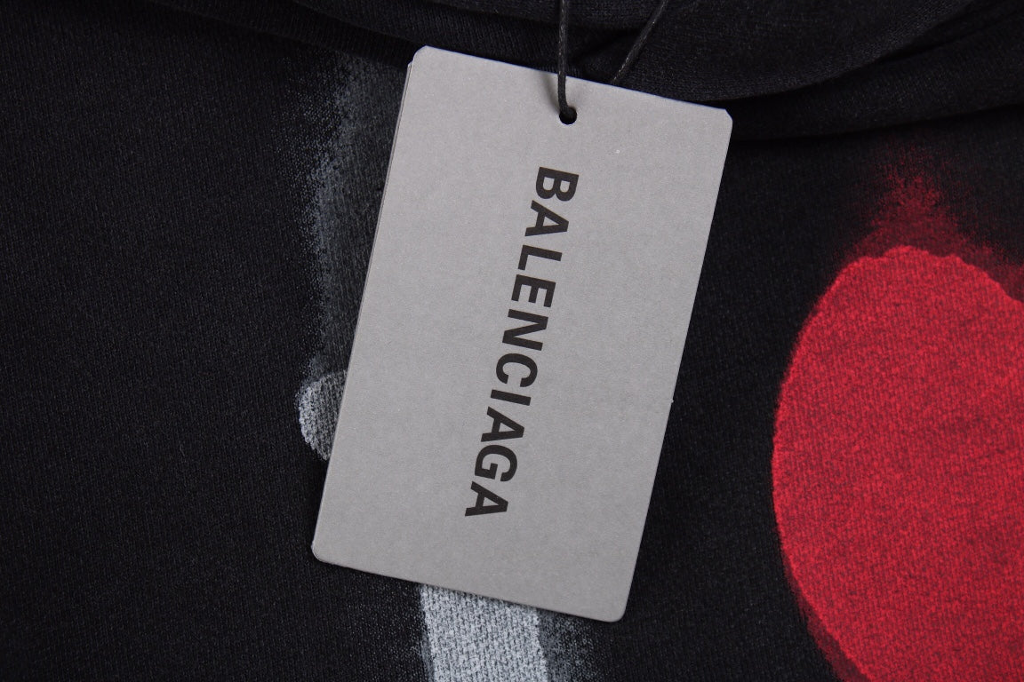 Ba*len*cia*ga black hoodie with "i love" graphic