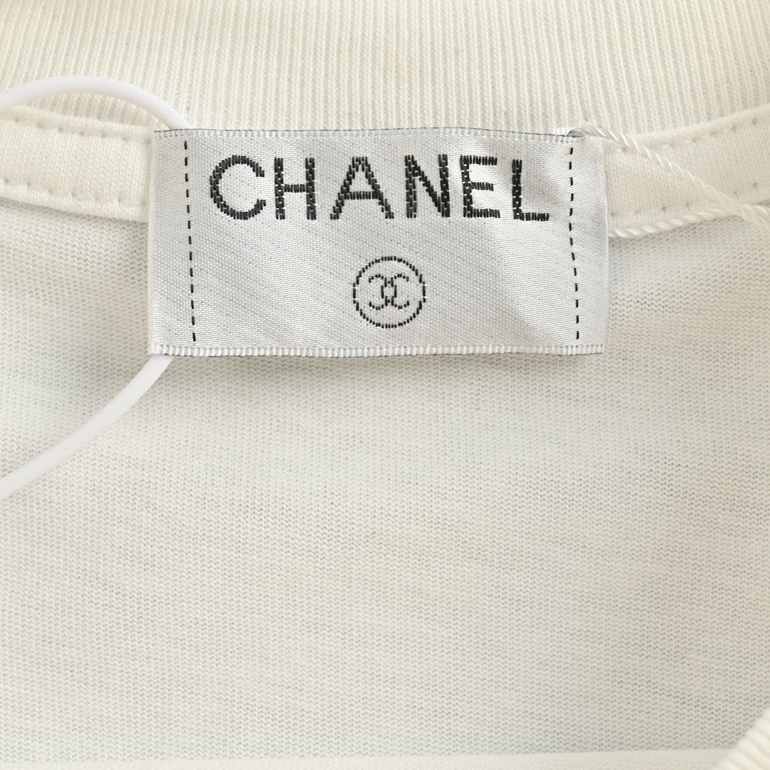 Chanel Pink Splash Logo T-Shirt