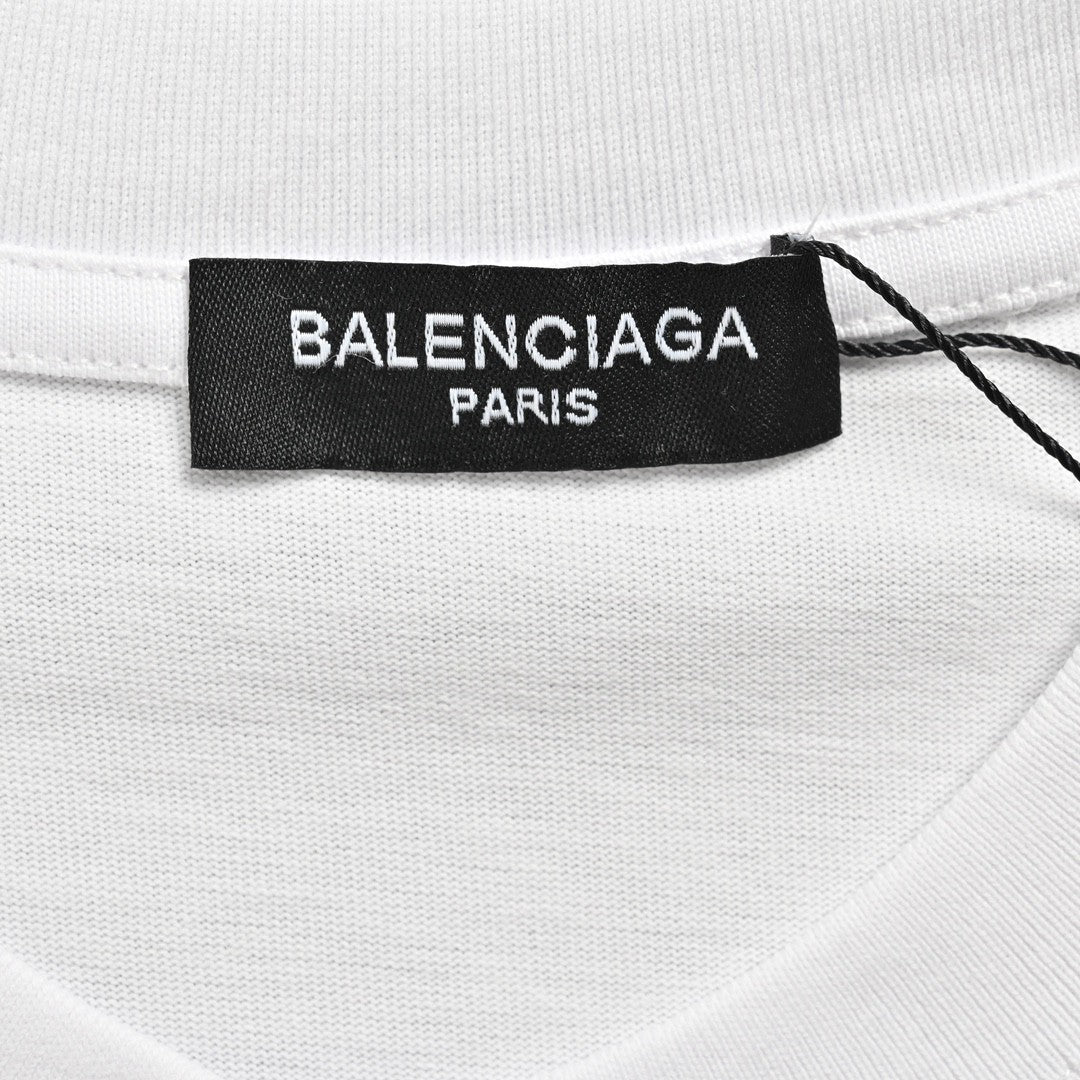 Ba*len*cia*ga crystal logo t-shirt in white