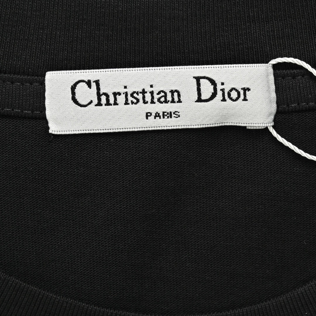 Dior Oversized White Logo Black T-Shirt