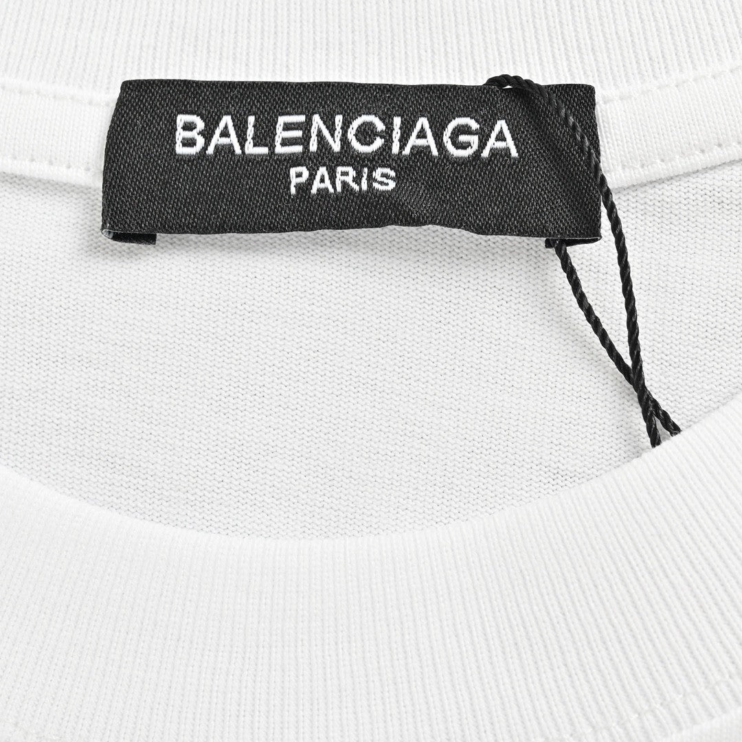 Ba*len*cia*ga dripping bb logo t-shirt (white)