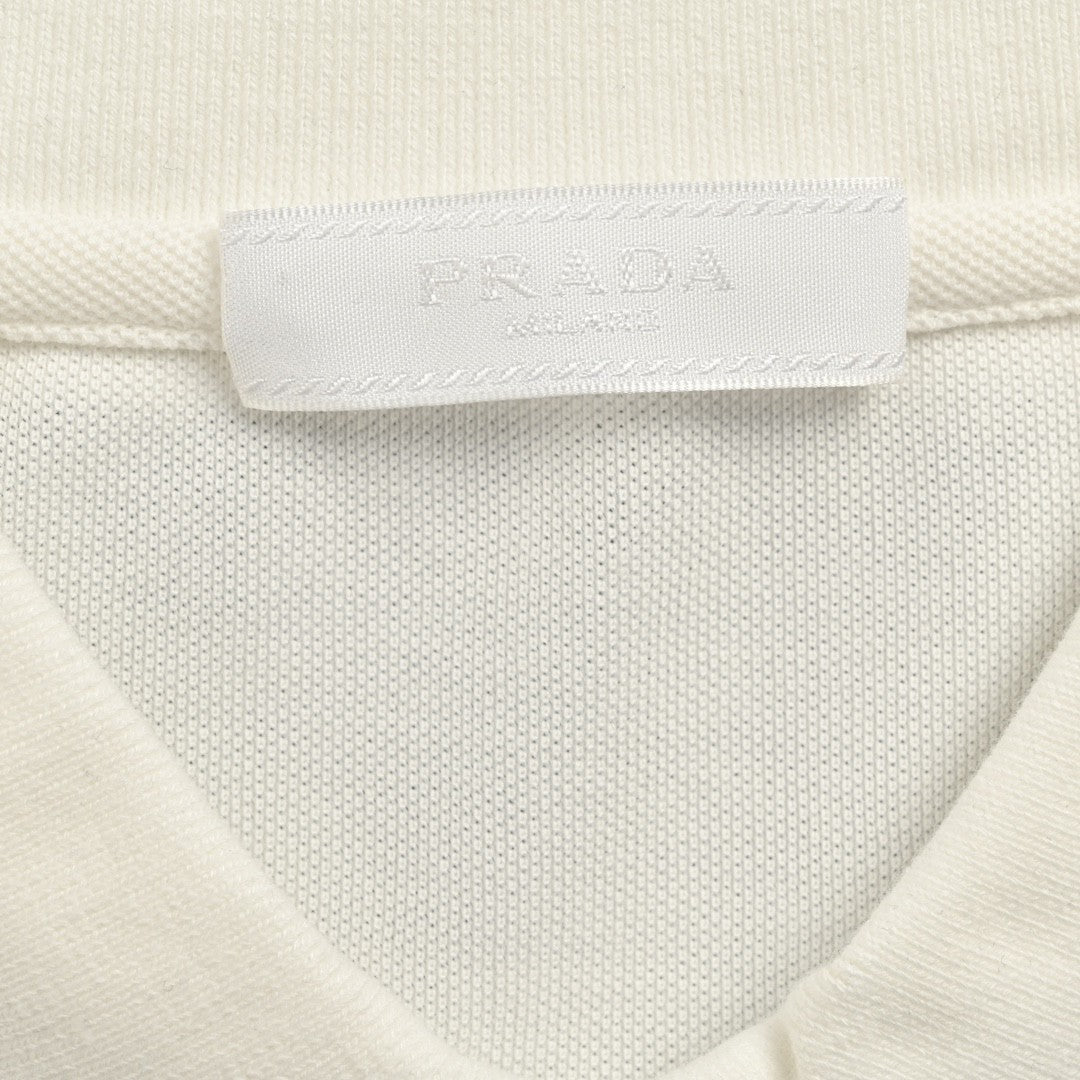 Pra*a classic white polo shirt