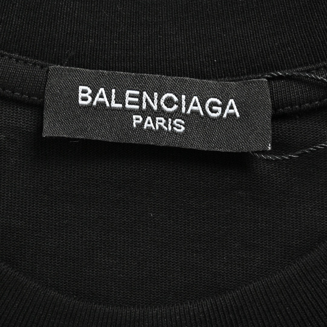 Ba*len*cia*ga crystal logo t-shirt in black