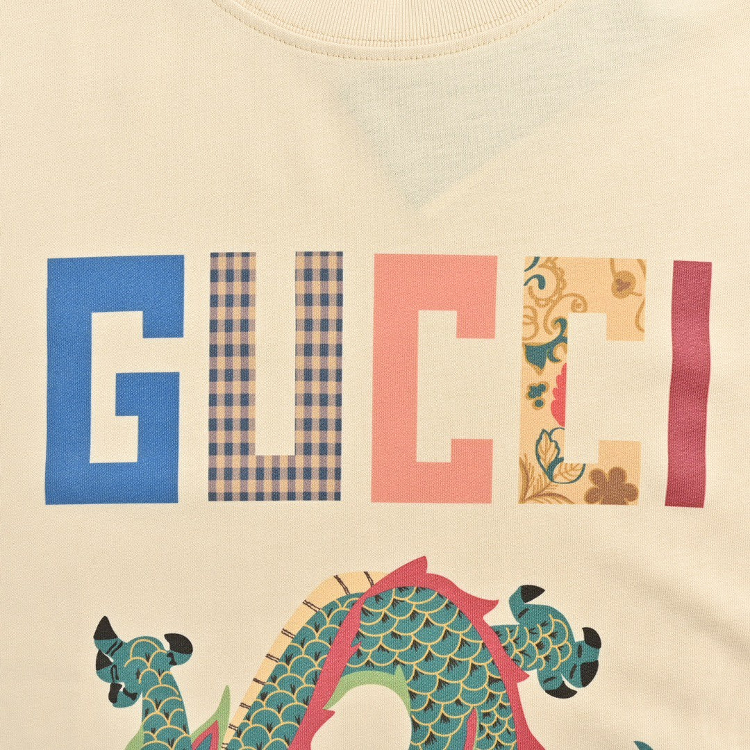 G*u*i dragon graphic t-shirt (beige)