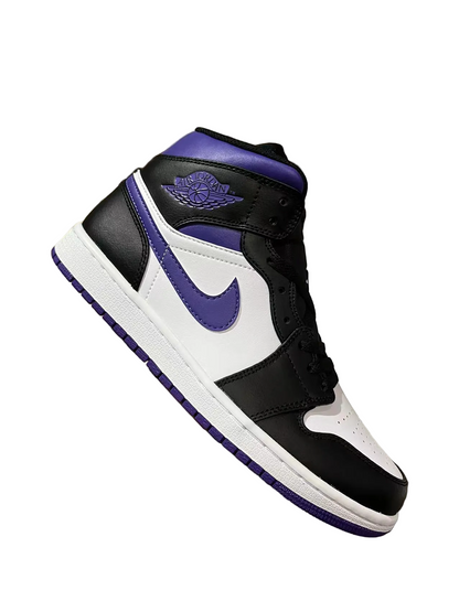 Air Jordan 1 Mid "Black, White, and University Purple"