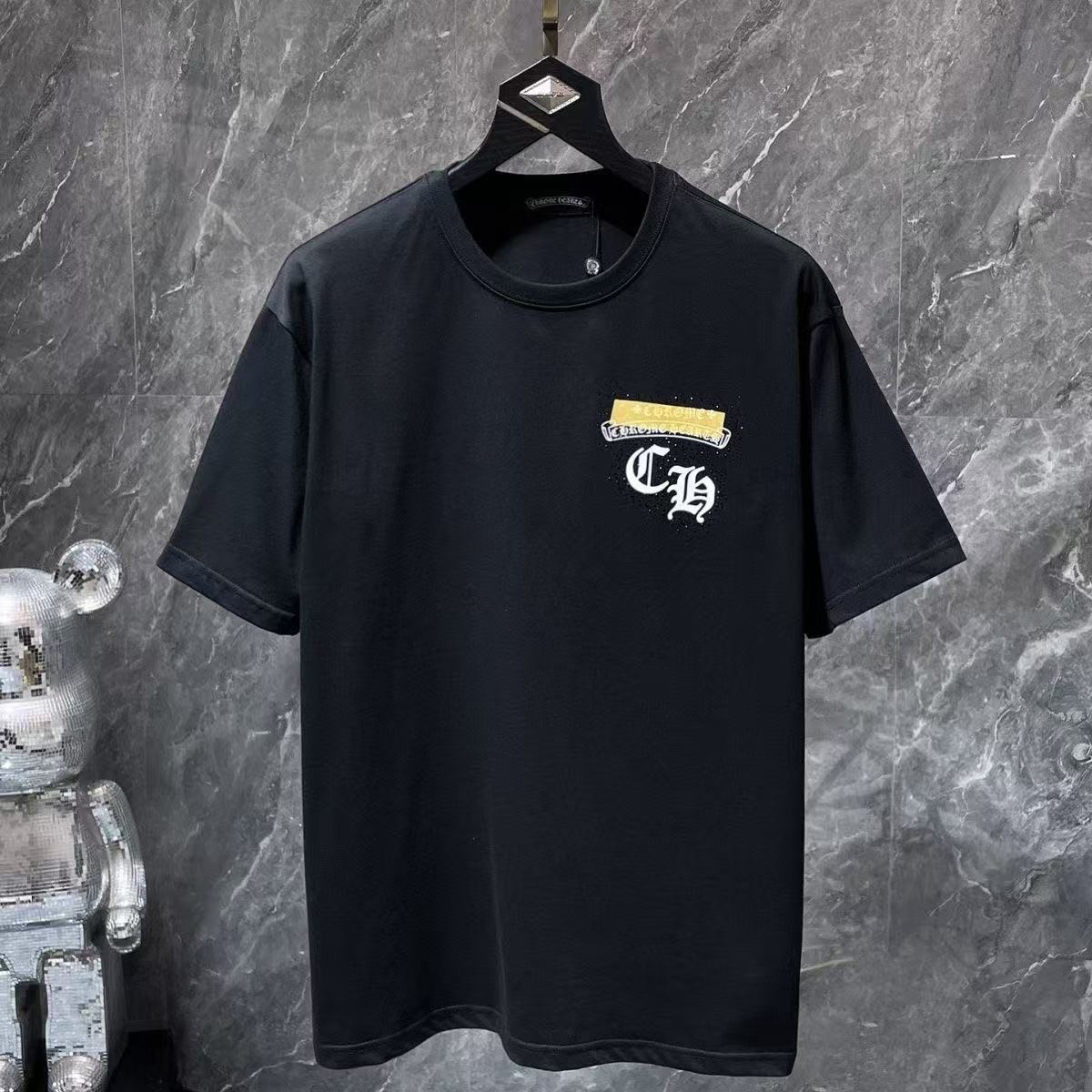 Chrome Hearts Classic Crewneck T-Shirt in Black/White/Yellow