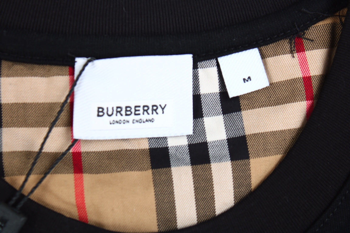 Burberry Check Sleeve T-Shirt (Black)