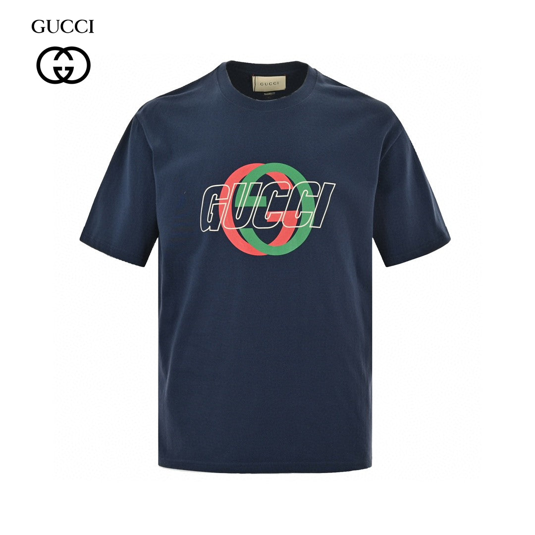 G*u*i navy t-shirt with overlapping logo