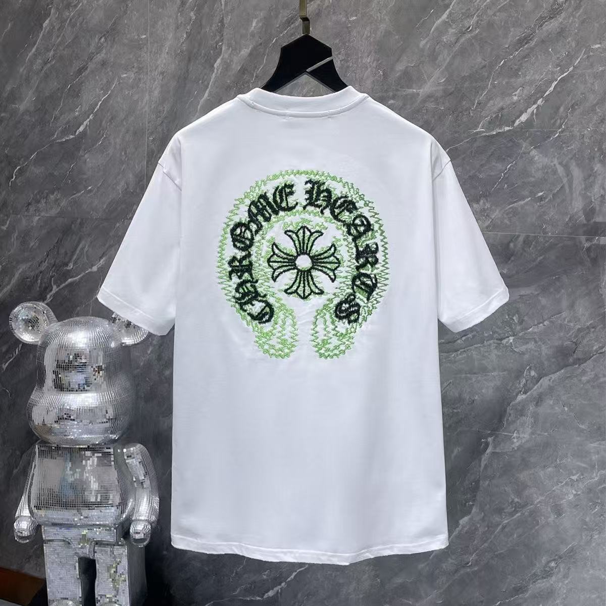 Chrome Hearts Classic Crewneck T-Shirt in White/Black/Green