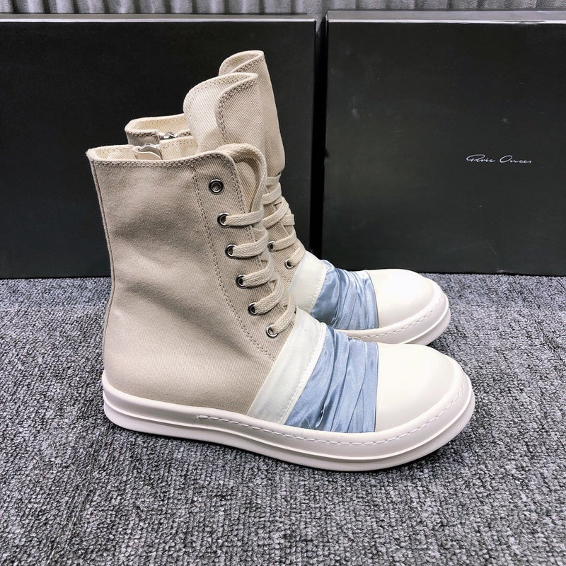 Rick Owens Lace-Up Canvas Boots