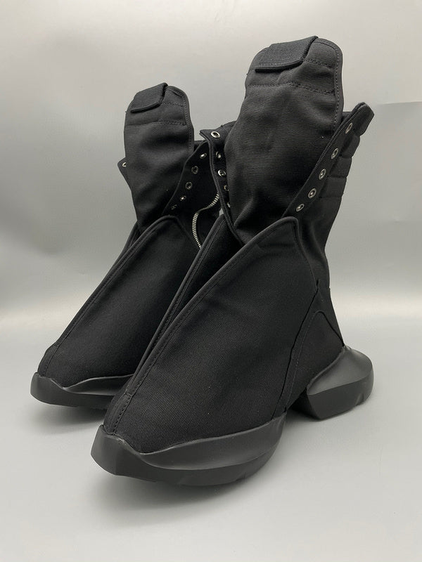 Rick Owens Black High-Top Canvas Boots