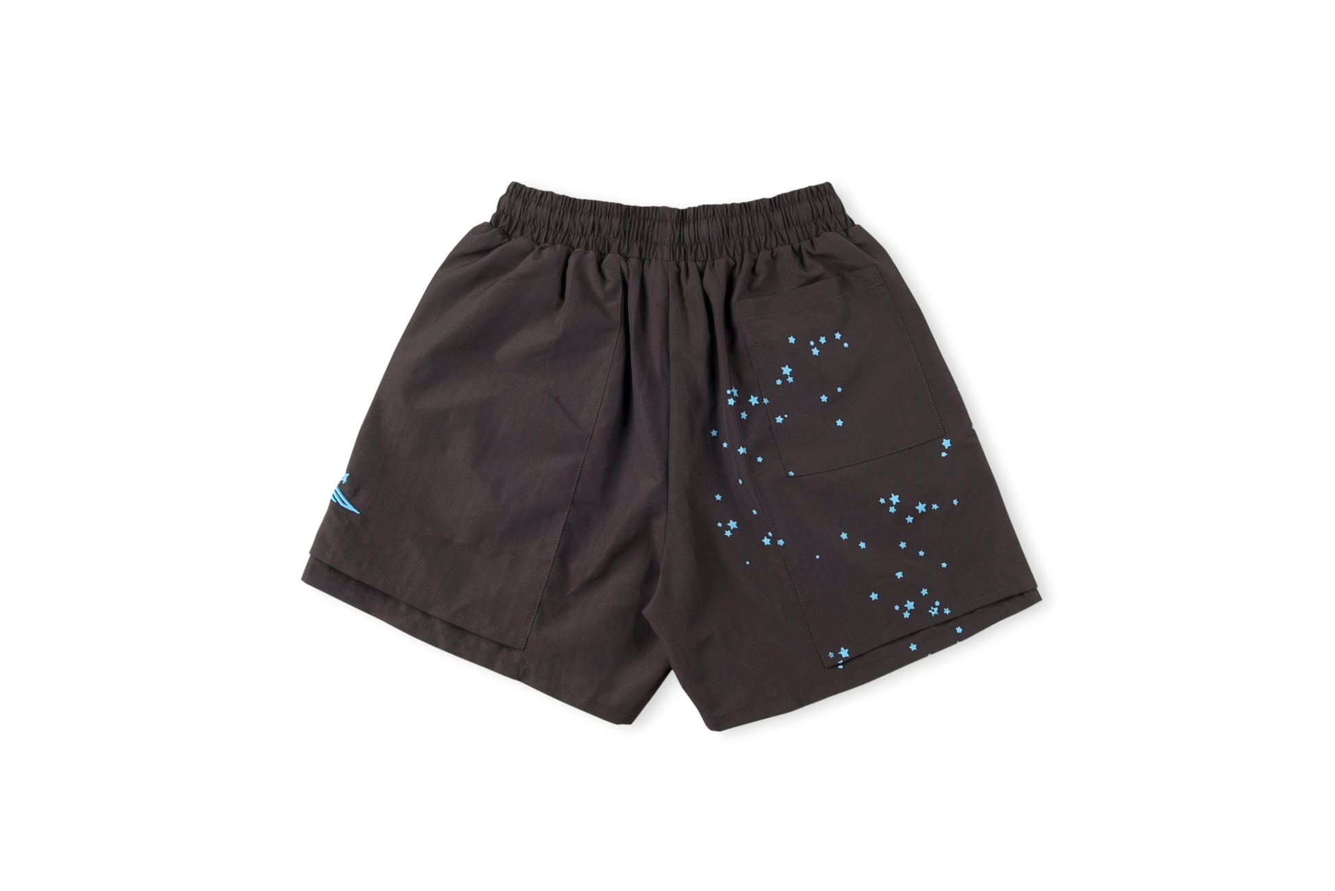 Sp5der 55555 Worldwide Embroidered star print shorts